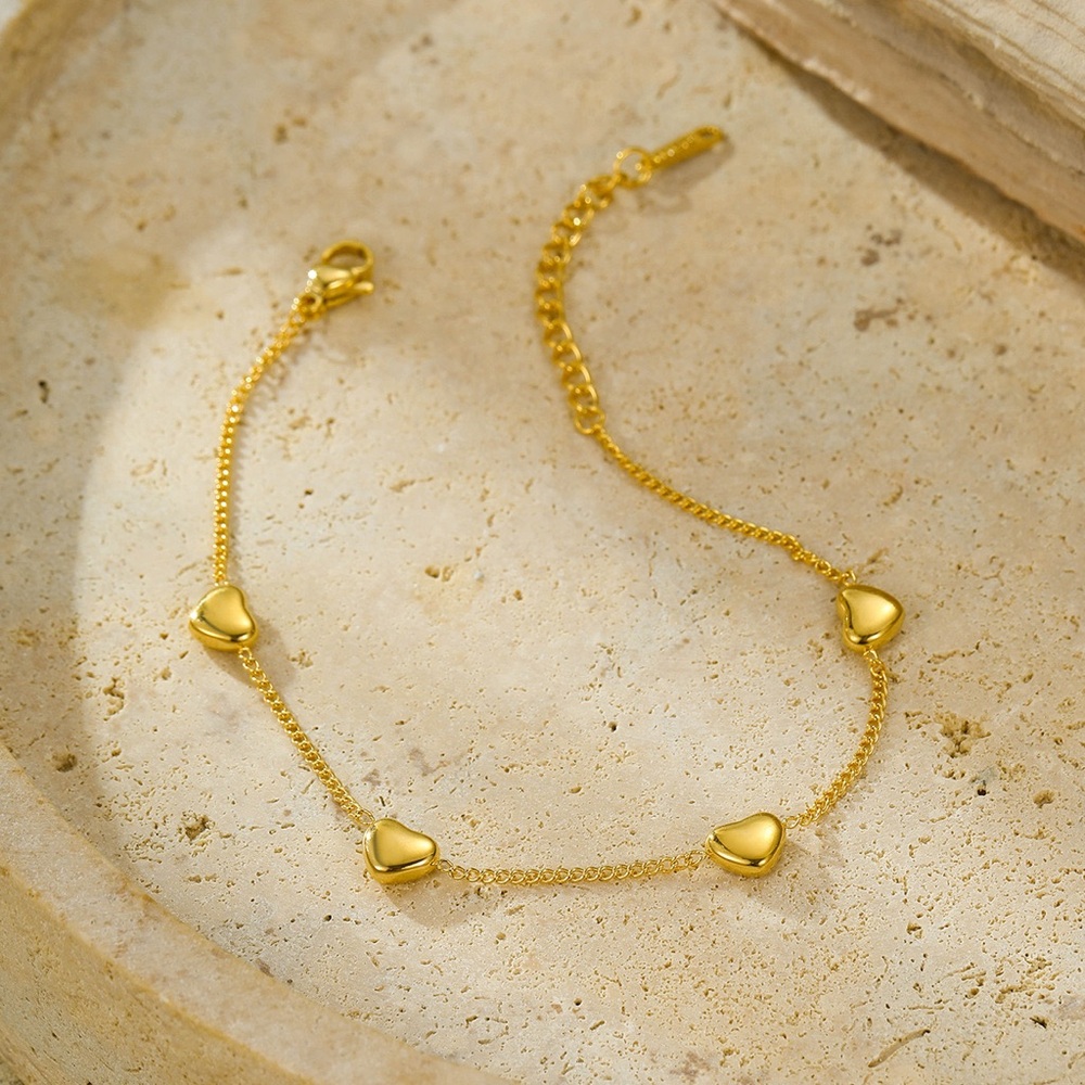 18K Gold Plated Satellite Heart Bracelet*Dainty Minimalist Waterproof*ML